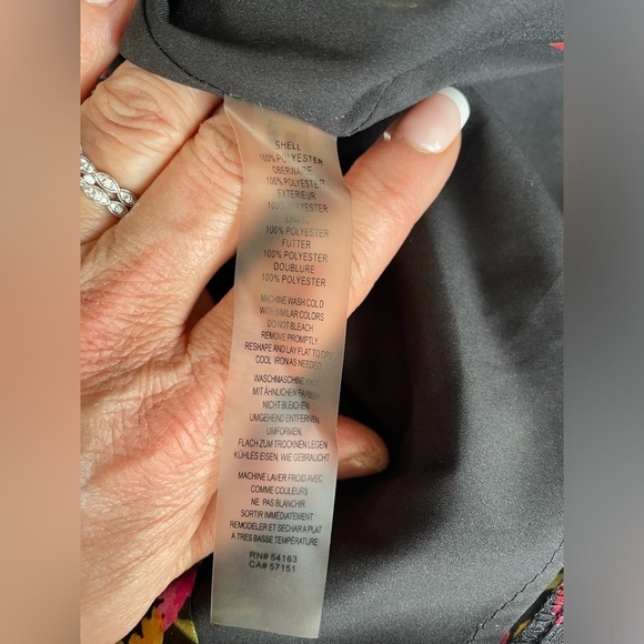 Vince Camuto Off-Shoulder Black Floral 3/4 Sleeve Dress, Size 2 - Picture 5 of 5